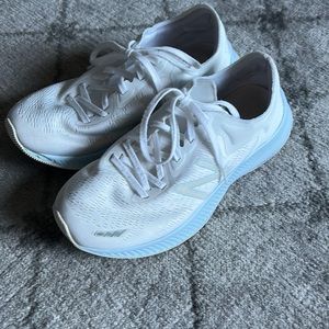 New Balance White and Light Blue Athletic Shoes
